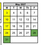 District School Academic Calendar for Coppin (carlin C.) Elementary for May 2027