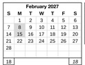 District School Academic Calendar for Edwards (katherine) Middle for February 2027