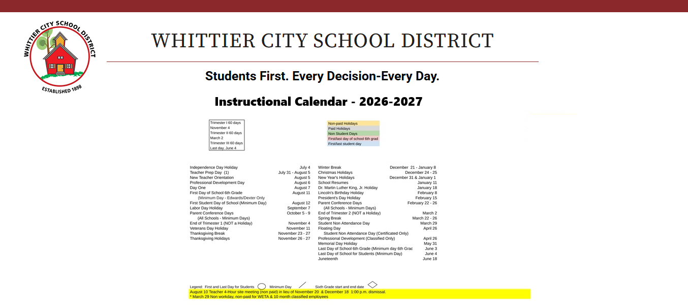 District School Academic Calendar Key for Edwards (katherine) Middle