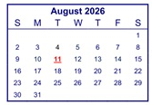 District School Academic Calendar for Golden Valley High for August 2026
