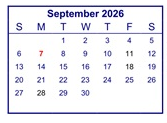 District School Academic Calendar for Golden Valley High for September 2026