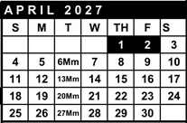 District School Academic Calendar for La Vida Charter for April 2027