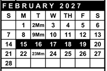 District School Academic Calendar for La Vida Charter for February 2027