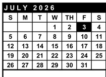 District School Academic Calendar for La Vida Charter for July 2026