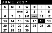 District School Academic Calendar for La Vida Charter for June 2027