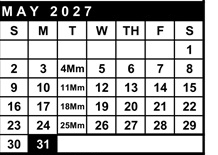 District School Academic Calendar for La Vida Charter for May 2027