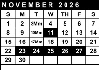 District School Academic Calendar for La Vida Charter for November 2026