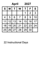 District School Academic Calendar for Stoner Creek Elementary School for April 2027