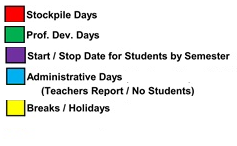 District School Academic Calendar Legend for Stoner Creek Elementary School
