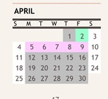 District School Academic Calendar for Freeman Elementary for April 2027
