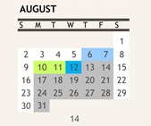 District School Academic Calendar for Freeman Elementary for August 2026