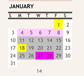 District School Academic Calendar for Freeman Elementary for January 2027