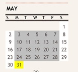 District School Academic Calendar for Freeman Elementary for May 2027