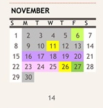 District School Academic Calendar for Freeman Elementary for November 2026