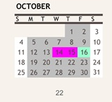 District School Academic Calendar for Freeman Elementary for October 2026