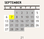 District School Academic Calendar for Freeman Elementary for September 2026
