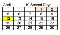 District School Academic Calendar for Ahwahnee High for April 2027