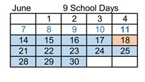 District School Academic Calendar for Ahwahnee High for June 2027