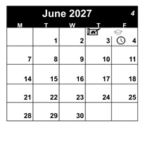 District School Academic Calendar for Yuba City Charter for June 2027