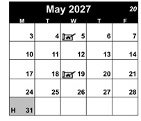 District School Academic Calendar for Yuba City Charter for May 2027