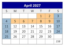 District School Academic Calendar for Calimesa Elementary for April 2027