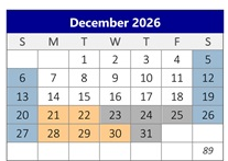 District School Academic Calendar for Calimesa Elementary for December 2026