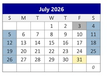 District School Academic Calendar for Calimesa Elementary for July 2026