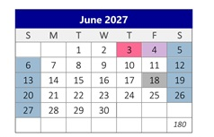 District School Academic Calendar for Calimesa Elementary for June 2027
