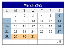 District School Academic Calendar for Calimesa Elementary for March 2027