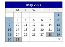 District School Academic Calendar for Calimesa Elementary for May 2027