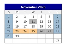 District School Academic Calendar for Calimesa Elementary for November 2026