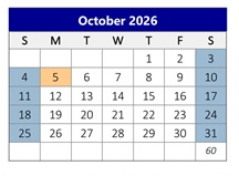 District School Academic Calendar for Calimesa Elementary for October 2026