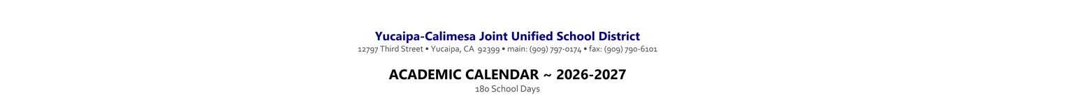 District School Academic Calendar for Calimesa Elementary