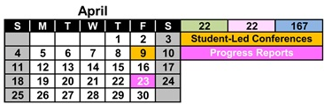 District School Academic Calendar for Zuni Intermediate for April 2027